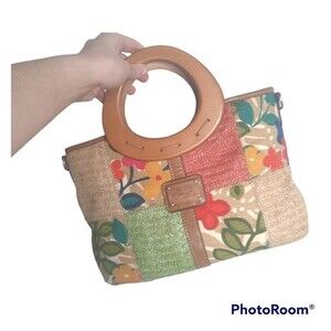 Kim Rogers Patchwork Wood Handle Bag